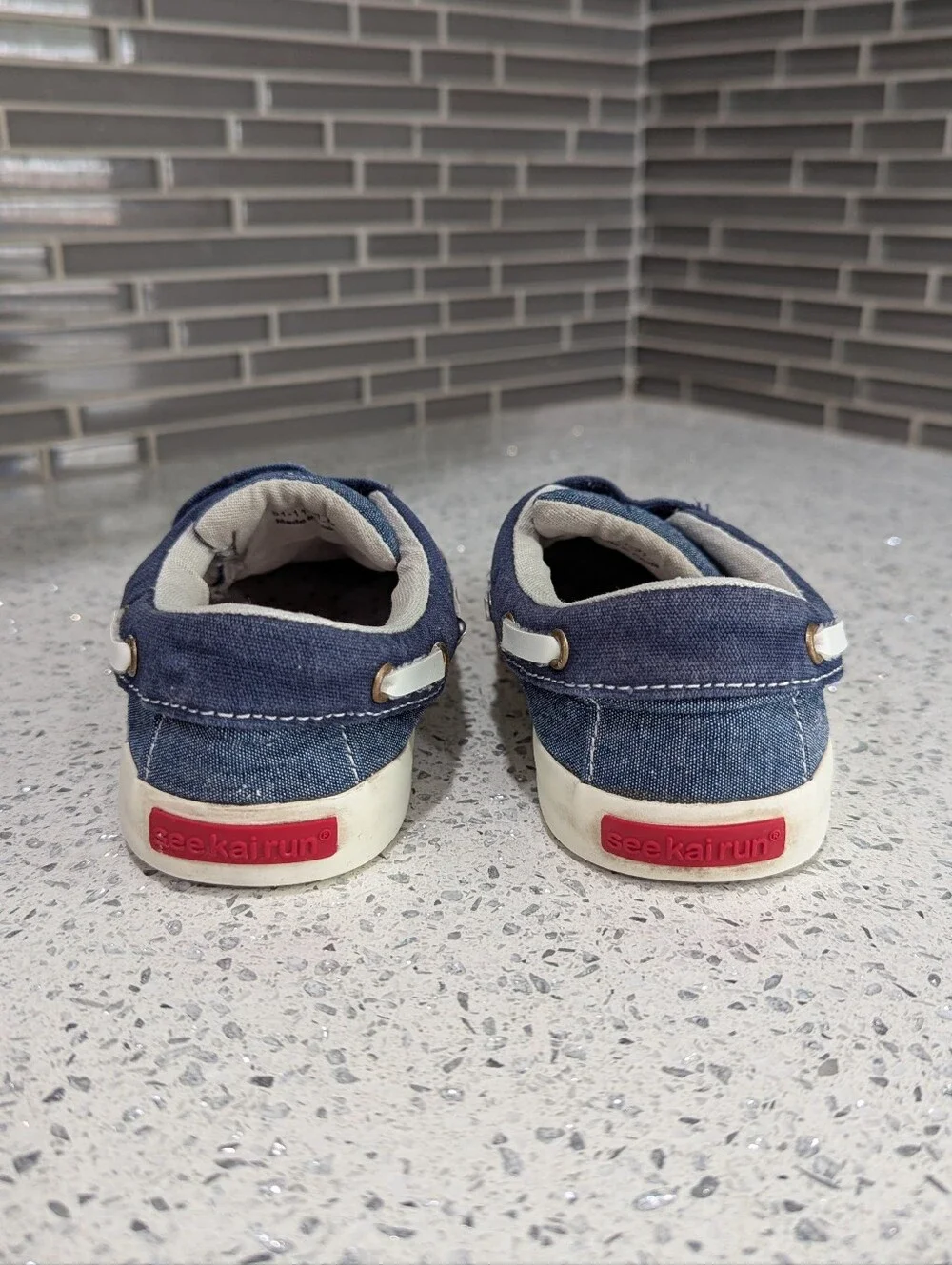 See Kai Run Kids Elias Loafer Boat Shoe Preppy Blue Denim Chambray Boys Size 10